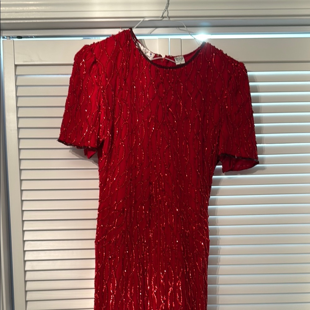 Glamorous vintage Red Sequin Gown